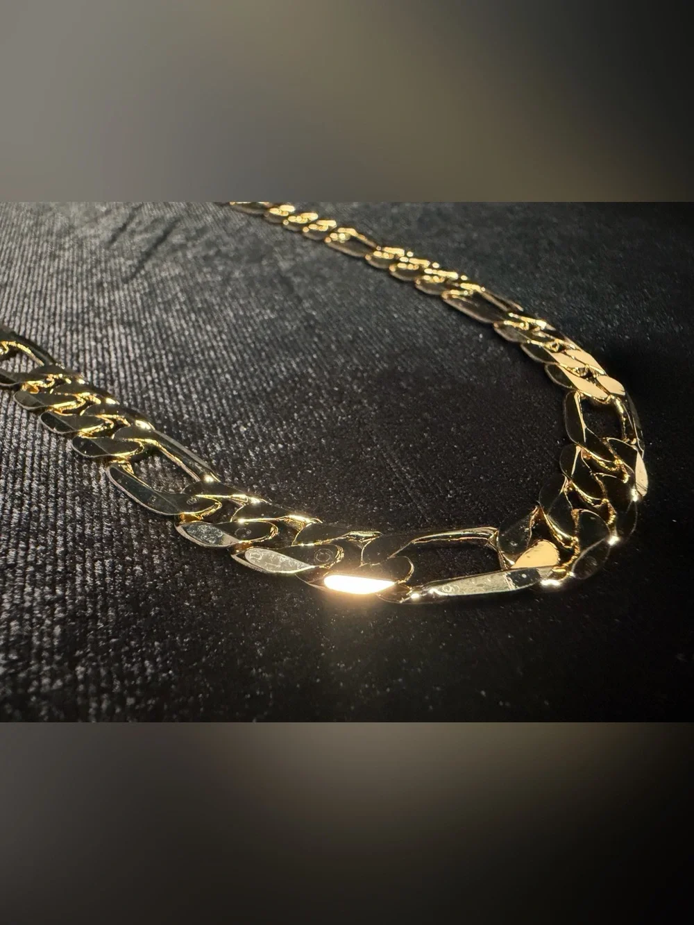 Figaro 20in 9.3MM 14K Stamped Gold Premium Finish Necklace Shine Bright